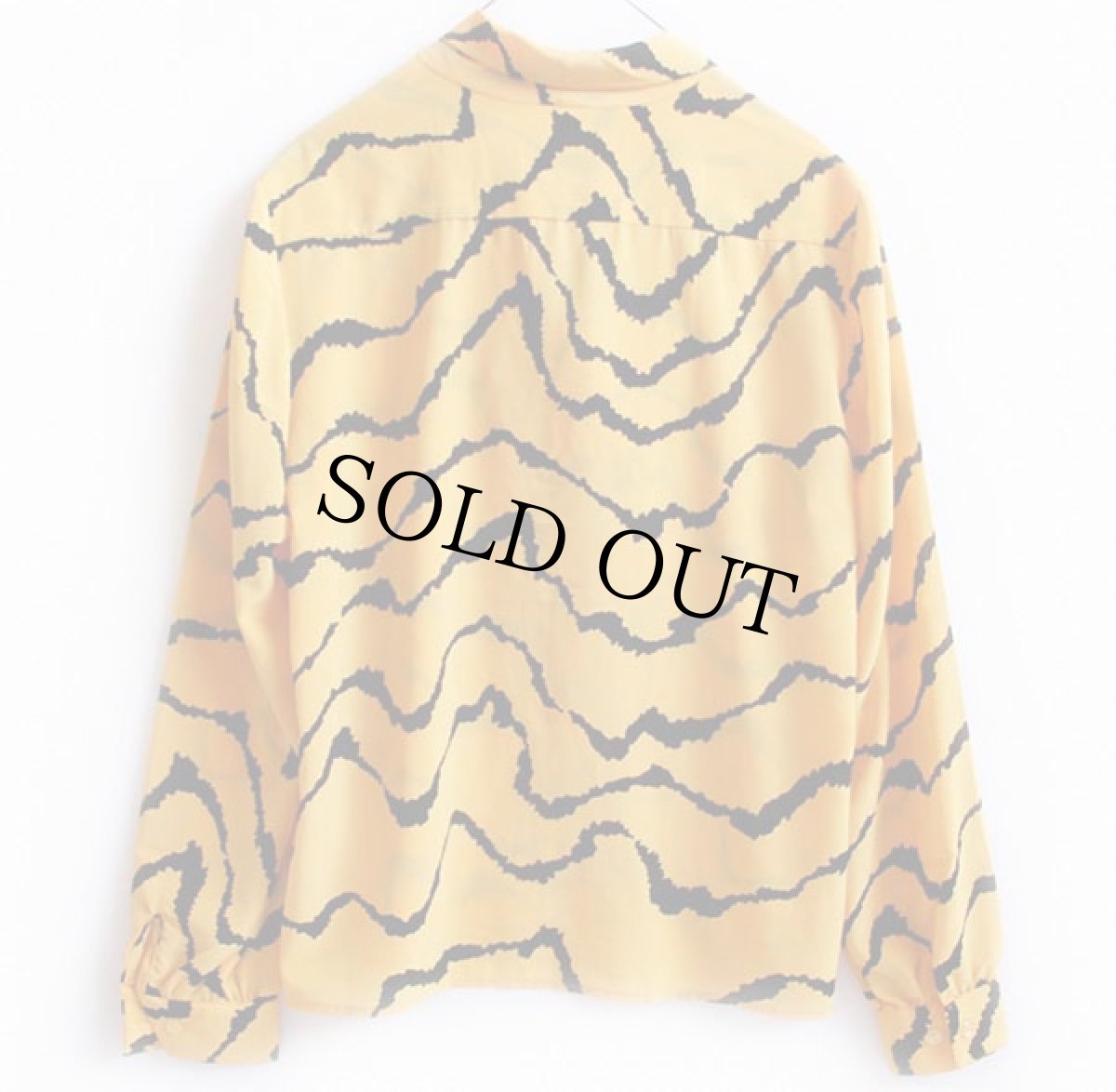 画像2: 70s リボン スカーフ付き タイガー柄 シャツ 黄×黒 10 (2)