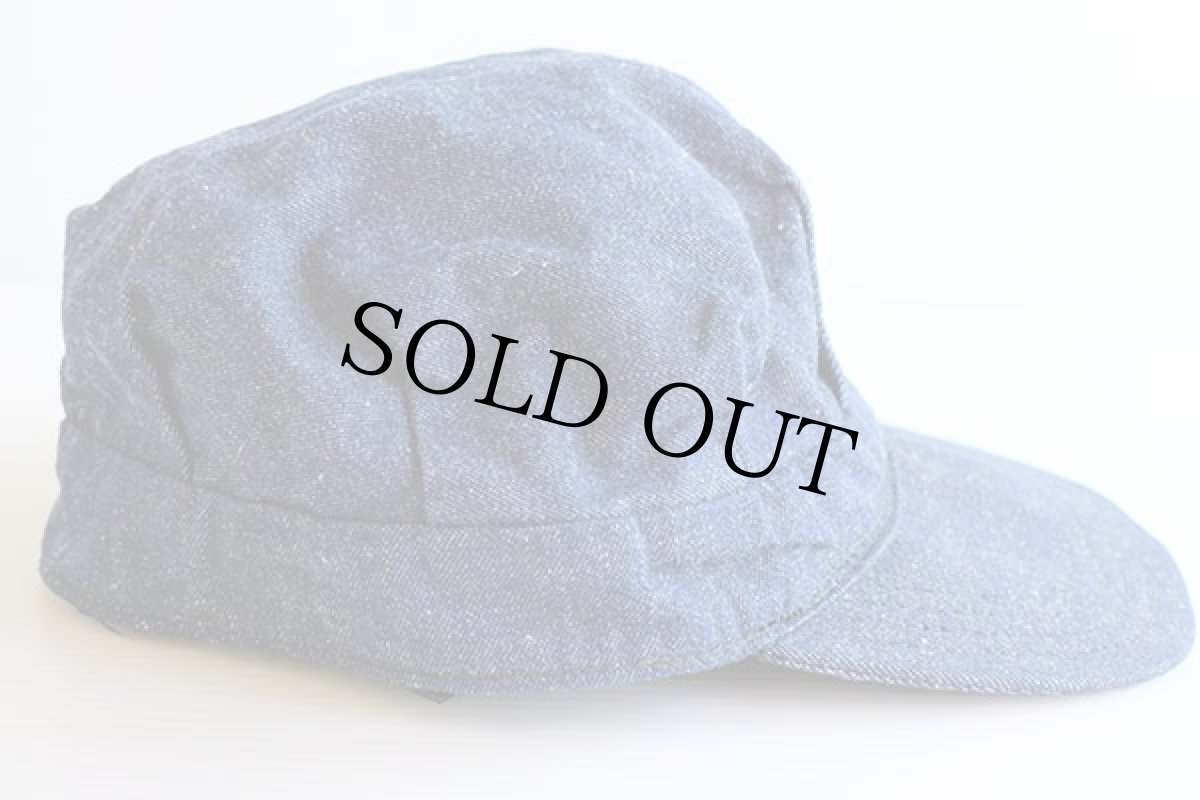 画像3: 70s UNKNOWN デニム ワークキャップ L (3)