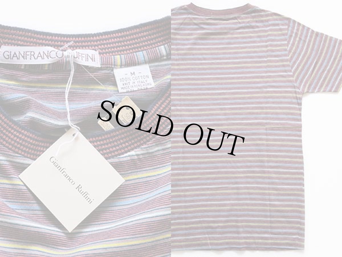 画像3: デッドストック★80s GIANFRANCO RUFFINI ボーダー コットンTシャツ M★B (3)