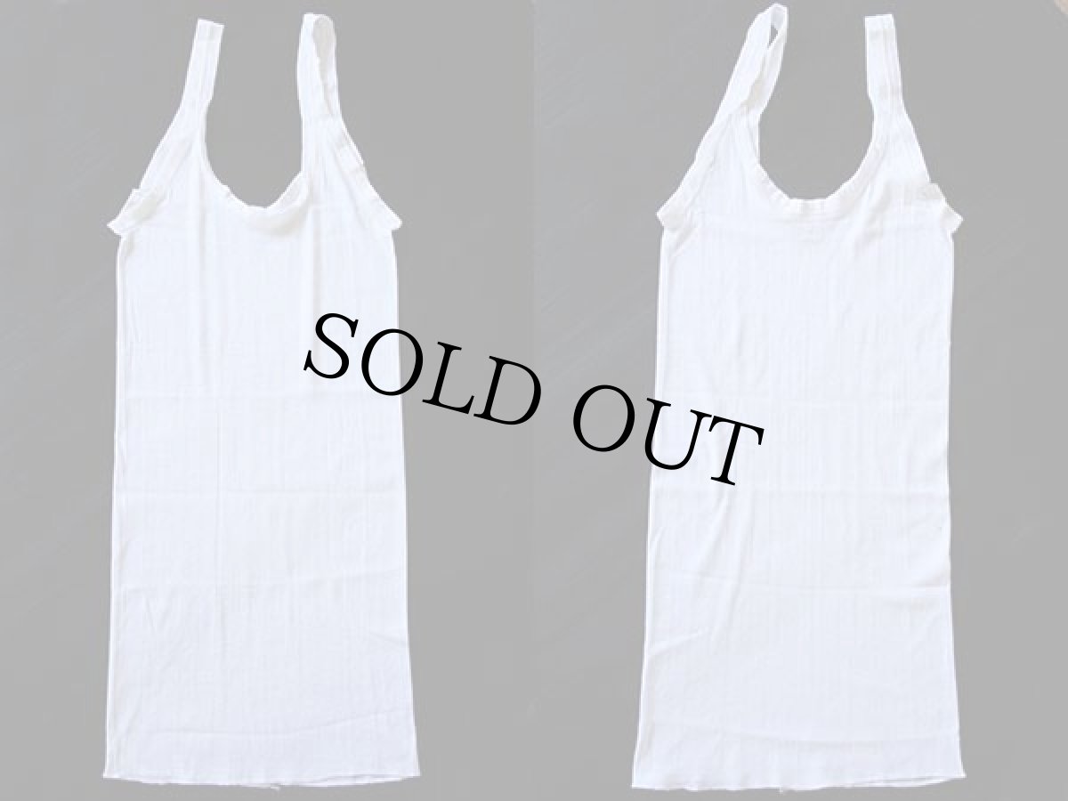 画像2: デッドストック★60s Sears 無地 針抜き タンクトップ 白 L (2)
