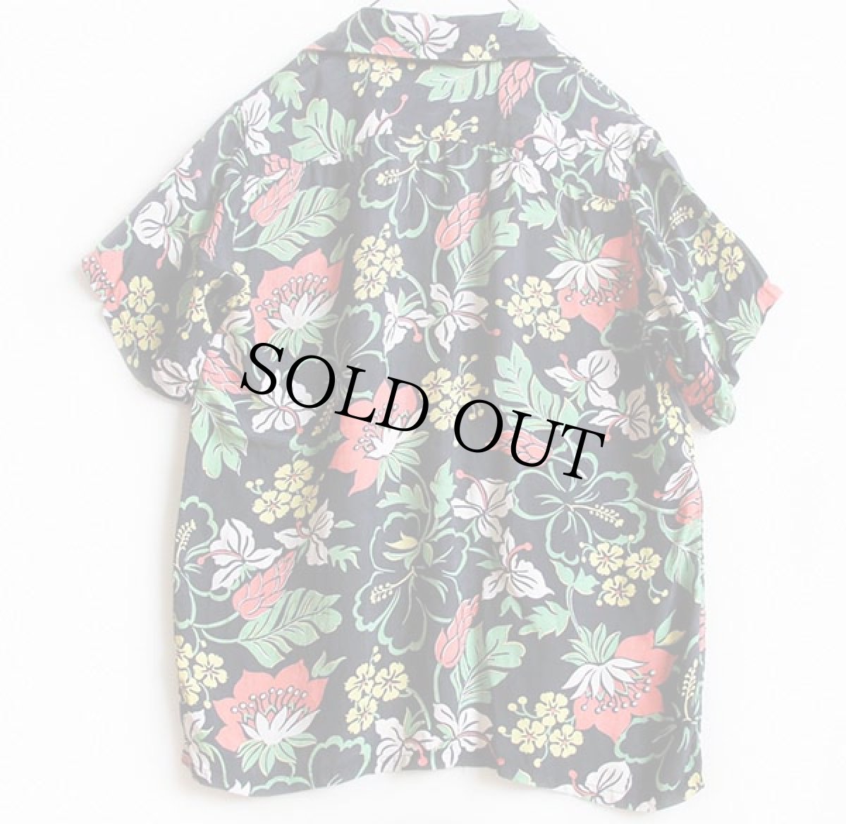 画像2: 40s MODEL ボタニカル柄 レーヨン アロハシャツ 18 (2)