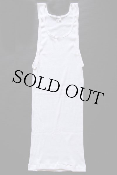 デッドストック☆70s JCPenney 無地 リブ タンクトップ 白 44