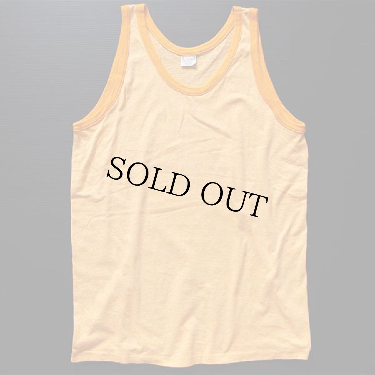 画像2: デッドストック★80s USA製 mayo SPRUCE 無地 タンクトップ 杢イエロー L (2)