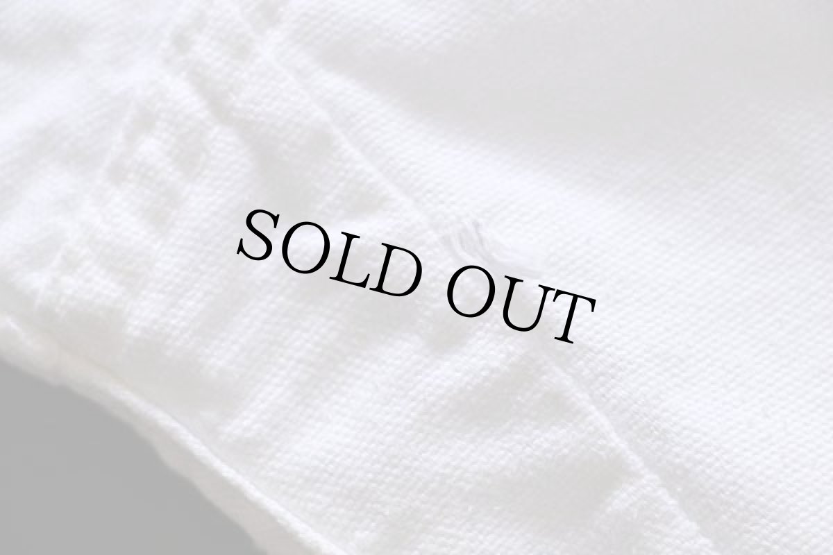 画像6: 60s AMERICAN LINEN コットン ワークパンツ ホワイト w28 (6)