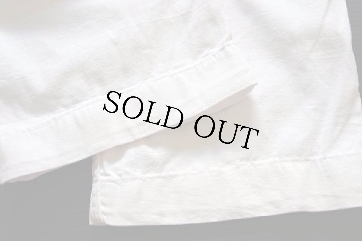 画像4: 60s AMERICAN LINEN コットン ワークパンツ ホワイト w28 (4)