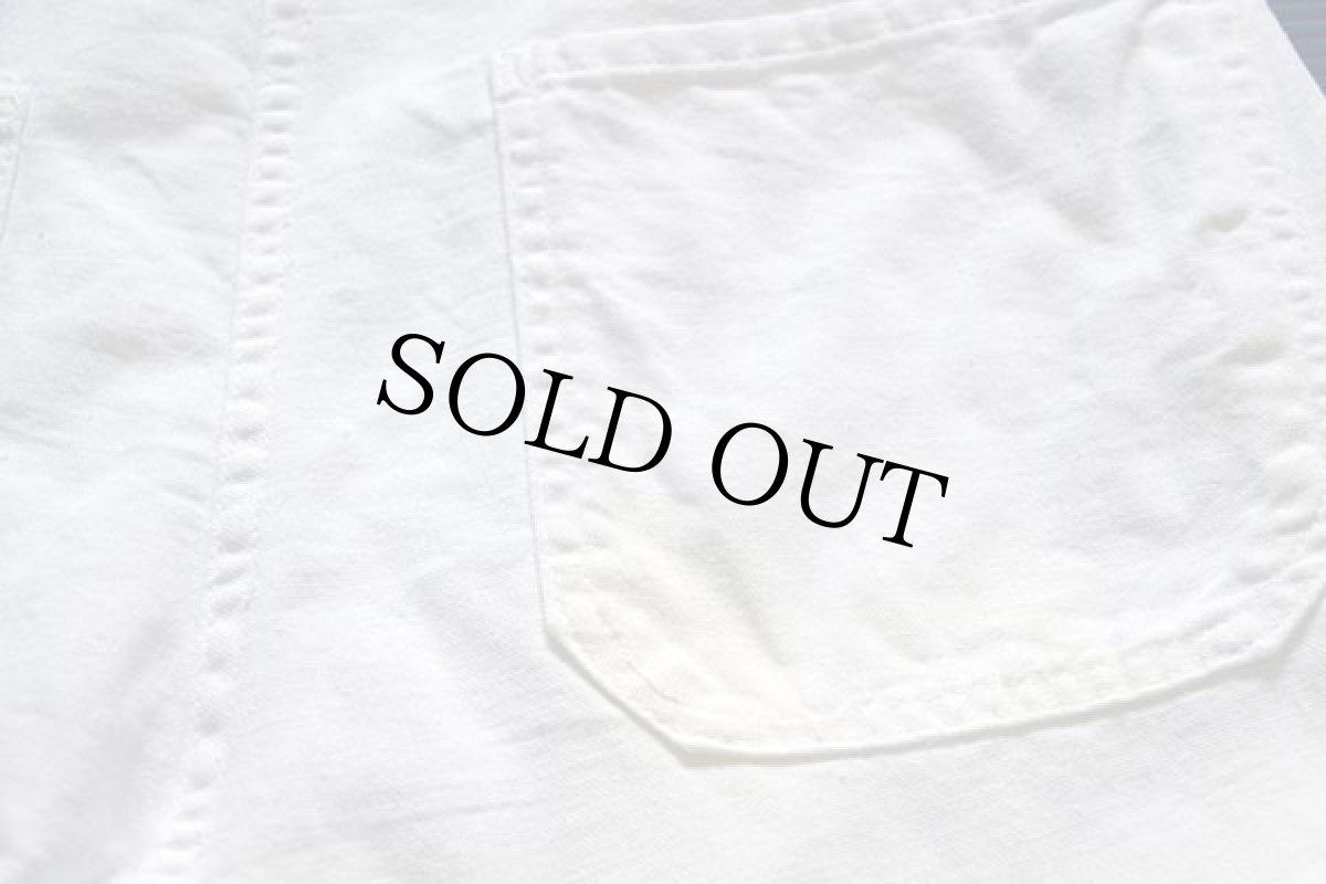 画像5: 60s AMERICAN LINEN コットン ワークパンツ ホワイト w28 (5)