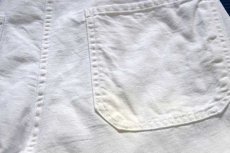 画像5: 60s AMERICAN LINEN コットン ワークパンツ ホワイト w28 (5)