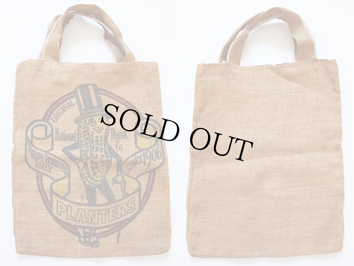 画像2: ビンテージ PLANTERS MR.PEANUTミスターピーナッツ ジュートバッグ (2)