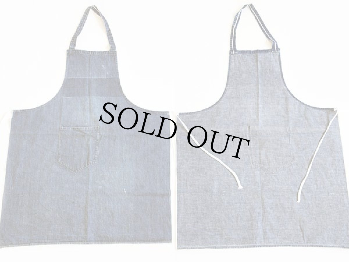 画像2: ビンテージ 耳付き インディゴ デニム ワークエプロン (2)