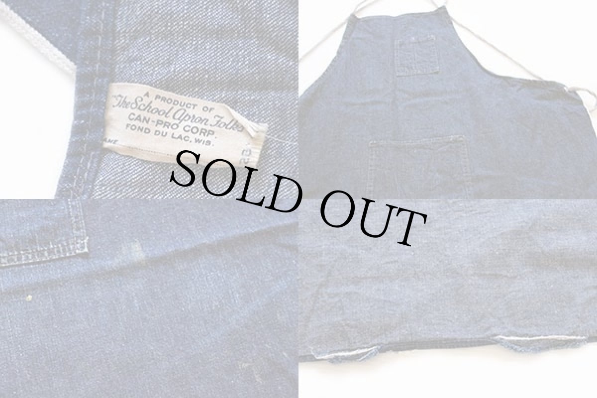 画像3: ビンテージ CAN-PRO CORP 耳付き インディゴ デニム ワークエプロン (3)