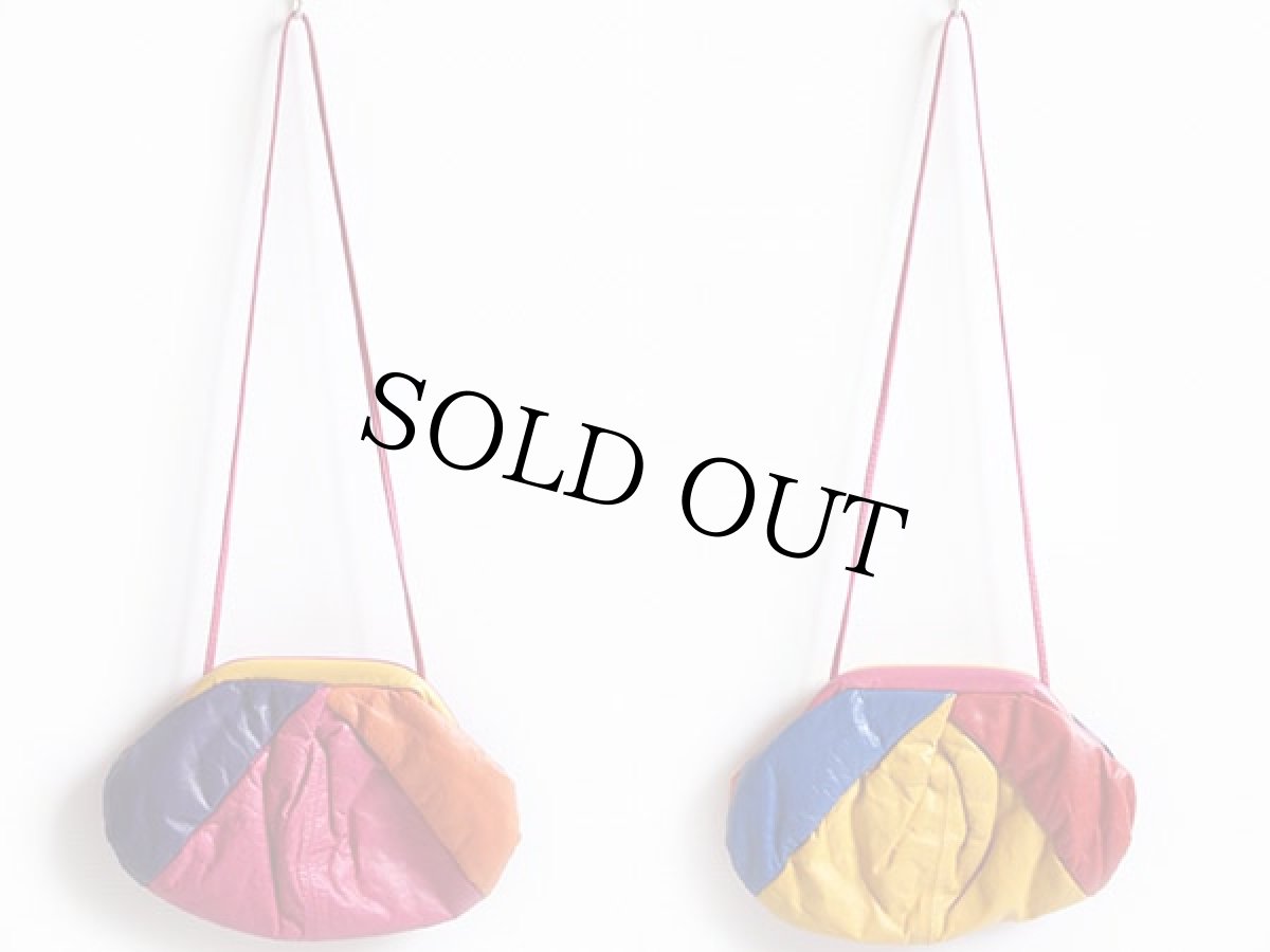 画像2: 80s USA製 Samir クレイジー 切り替え レザー ショルダーバッグ (2)