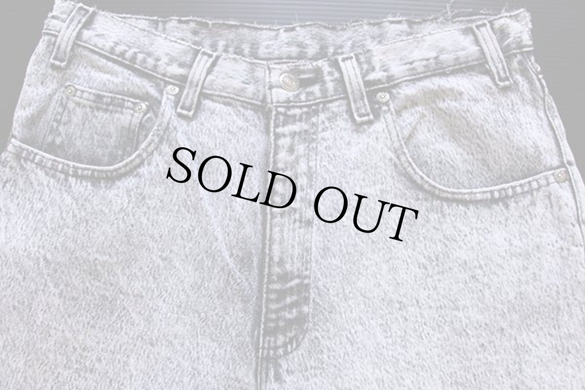 画像2: 80s USA製 JCPenney WEEKEND Travel ケミカルウォッシュ ブラック デニムパンツ w33 L34★アシッド (2)