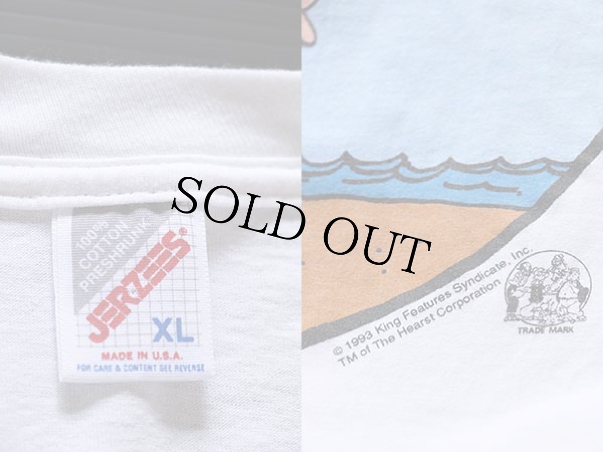 画像3: 90s USA製 POPEYEポパイ 両面プリント コットンTシャツ 白 XL (3)