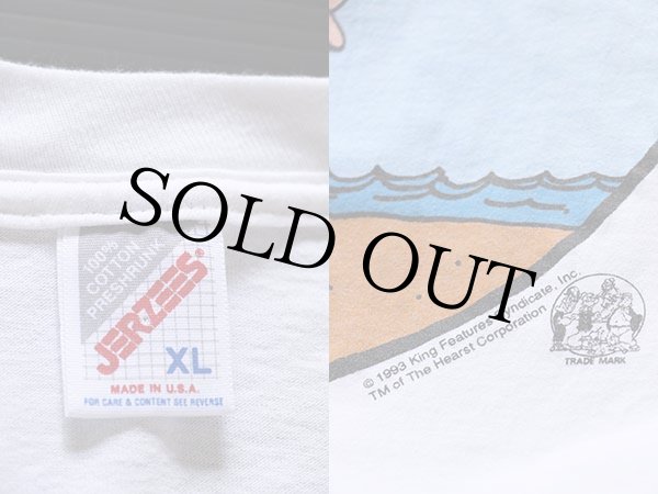 90s USA製 POPEYEポパイ 両面プリント コットンTシャツ 白 XL