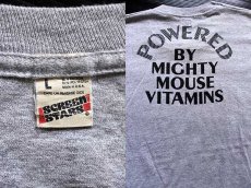 画像3: 80s USA製 MIGHTY MOUSEマイティマウス 両面プリント Tシャツ 杢グレー L (3)