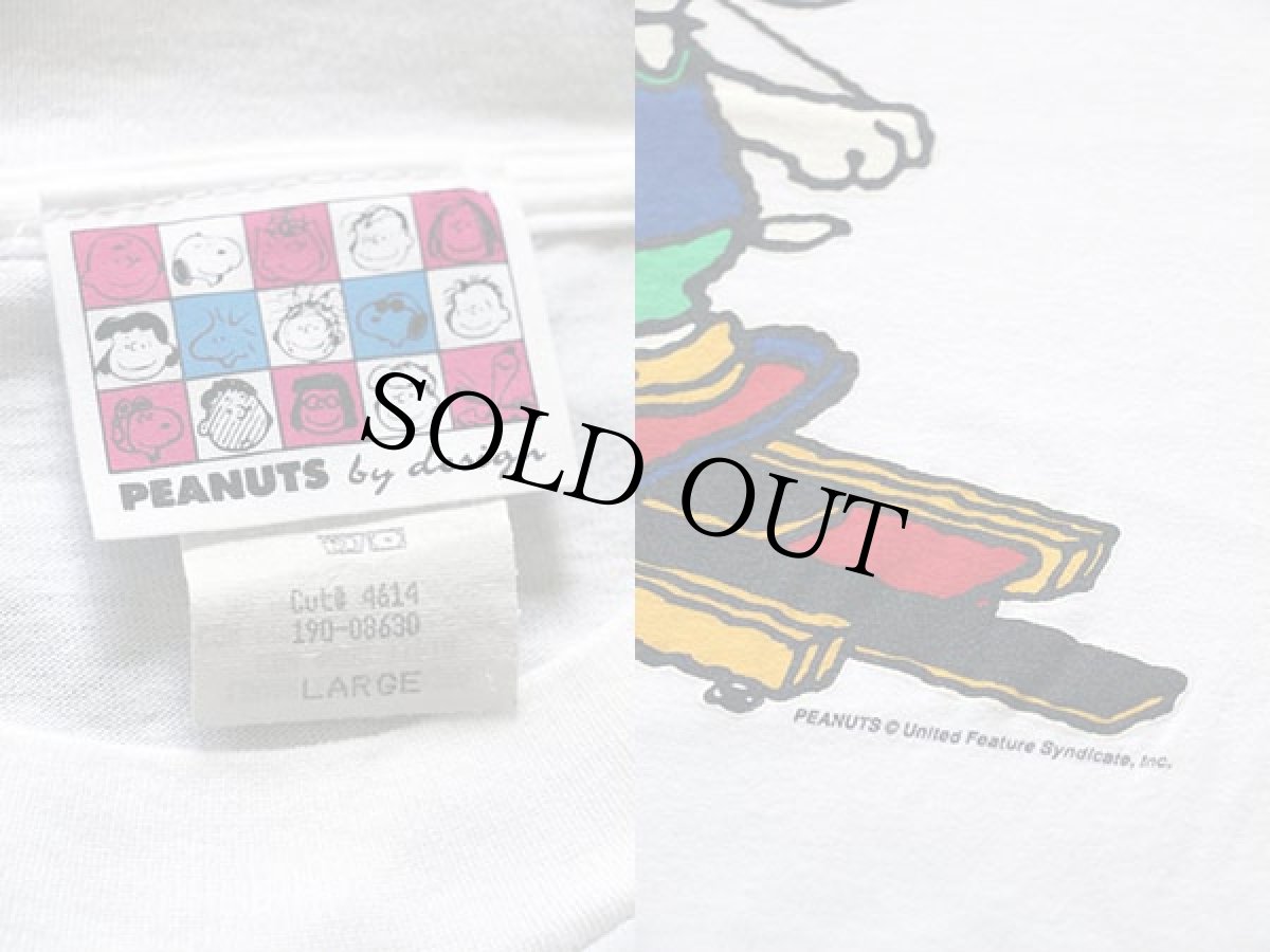 画像3: 90s USA製 PEANUTS スヌーピー コットンTシャツ 白 L (3)