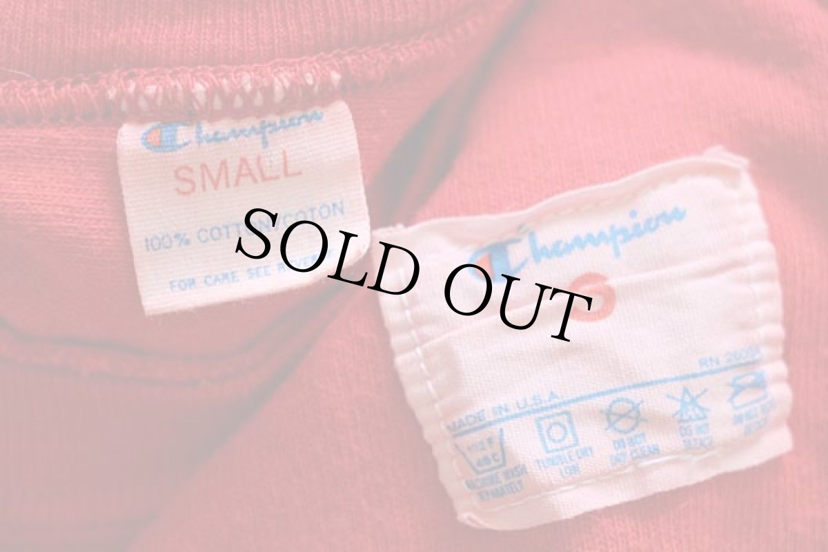 画像4: 80s USA製 Championチャンピオン GUSTAVUS 81 ナンバリング コットン フットボールTシャツ 赤 S (4)