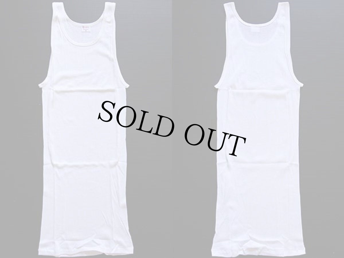 画像2: デッドストック★70s munsingwear 無地 リブ タンクトップ 白 42 (2)