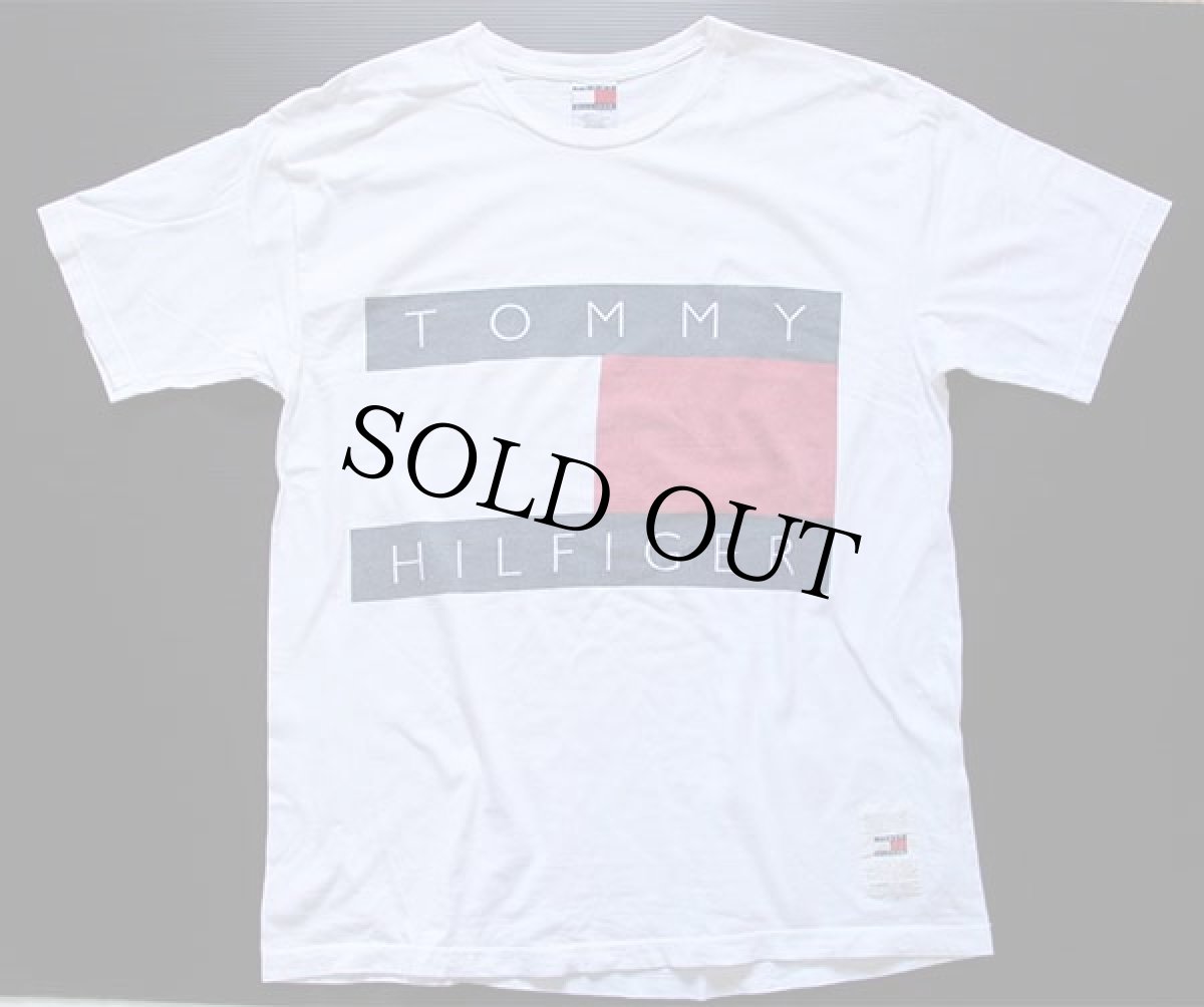 画像2: 00s TOMMY HILFIGERトミーヒルフィガー ビッグロゴ コットンTシャツ 白 XL (2)