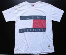 画像2: 00s TOMMY HILFIGERトミーヒルフィガー ビッグロゴ コットンTシャツ 白 XL (2)