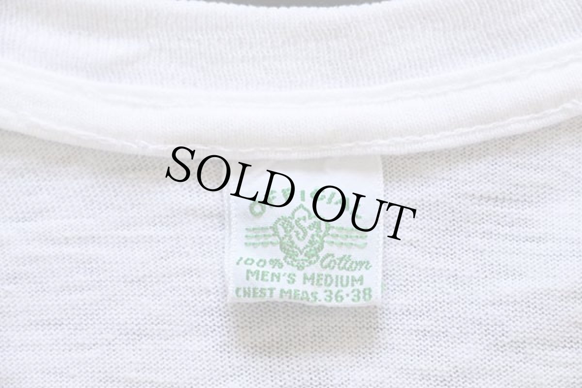 画像4: 50s BSA ボーイスカウト H.RO BARTLE SCOUT RESERVATION 染み込みプリント コットンTシャツ 白 M (4)