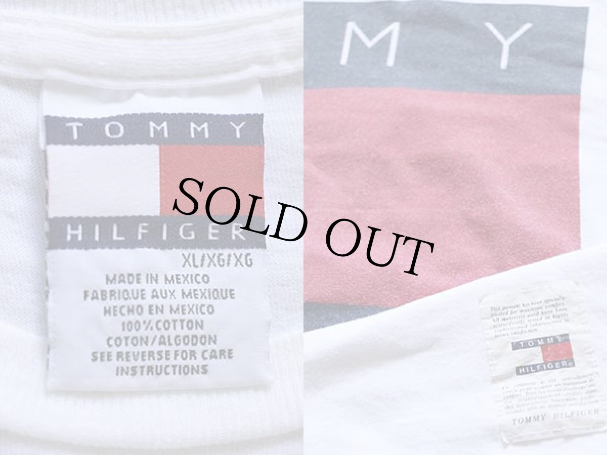 画像3: 00s TOMMY HILFIGERトミーヒルフィガー ビッグロゴ コットンTシャツ 白 XL (3)