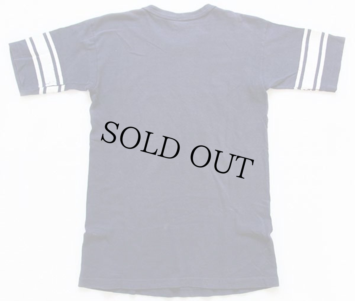 画像2: 80s USA製 Championチャンピオン 無地 コットン フットボールTシャツ 紺 L (2)