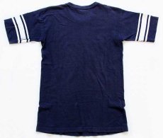 画像3: 80s USA製 Championチャンピオン 無地 コットン フットボールTシャツ 紺 L (3)