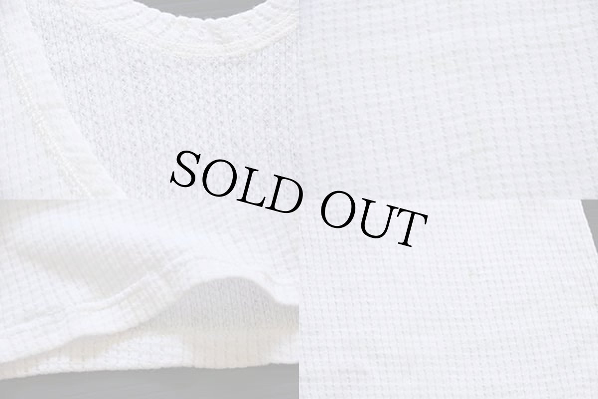 画像3: ビンテージ UNKNOWN 無地 ワッフル タンクトップ 白 (3)