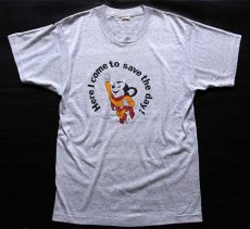 画像2: 80s USA製 MIGHTY MOUSEマイティマウス 両面プリント Tシャツ 杢グレー L (2)