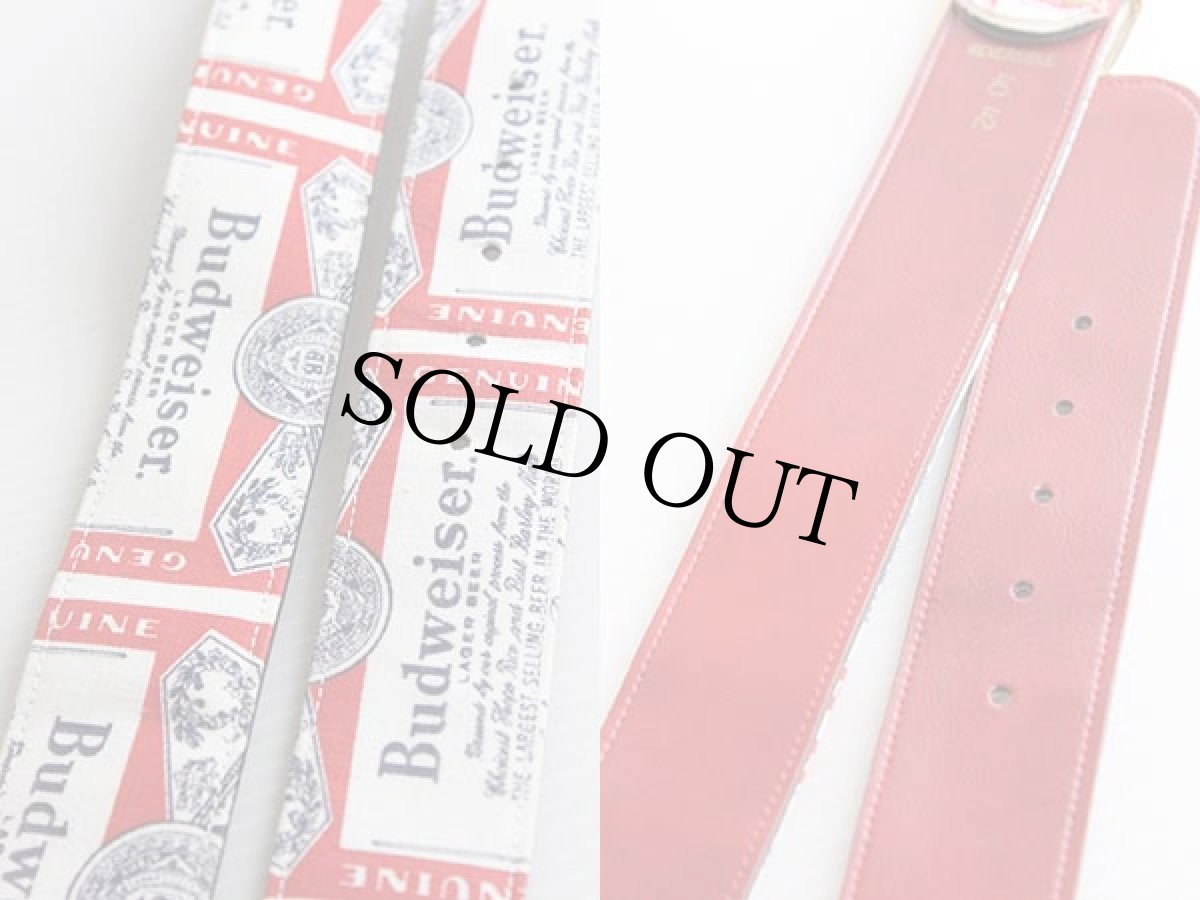 画像3: 70s Budweiserバドワイザー 総柄プリント ベルト 40 42 (3)