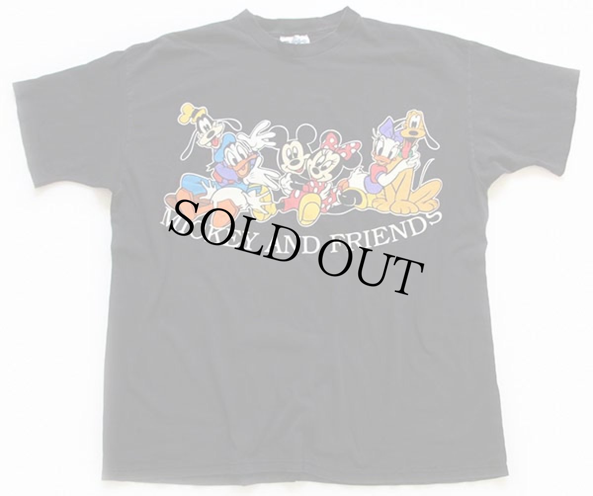 画像2: 90s USA製 MICKEY AND FRIENDS ミッキー マウス コットンTシャツ 黒 特大 (2)