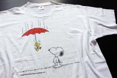 画像1: 90s USA製 PEANUTS スヌーピー コットンTシャツ 白 XL (1)