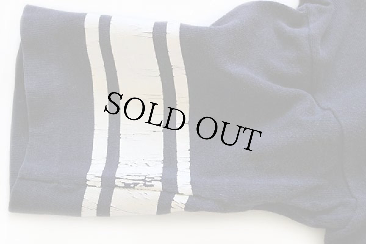 画像5: 80s USA製 Championチャンピオン 無地 コットン フットボールTシャツ 紺 L (5)