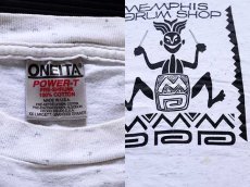画像3: 90s USA製 MEMPHIS DRUM SHOP コットンTシャツ 杢ホワイト XXL (3)