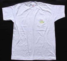 画像2: デッドストック★90s USA製 Alpine 染み込みプリント コットン ポケットTシャツ 白 XL★B (2)