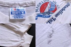 画像3: 80s USA製 Hanes MADELINE ISLAND YACHT CLUB コットン 長袖Tシャツ 白 XL (3)