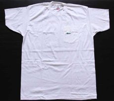 画像2: デッドストック★90s USA製 Alpine 染み込みプリント コットン ポケットTシャツ 白 XL  (2)