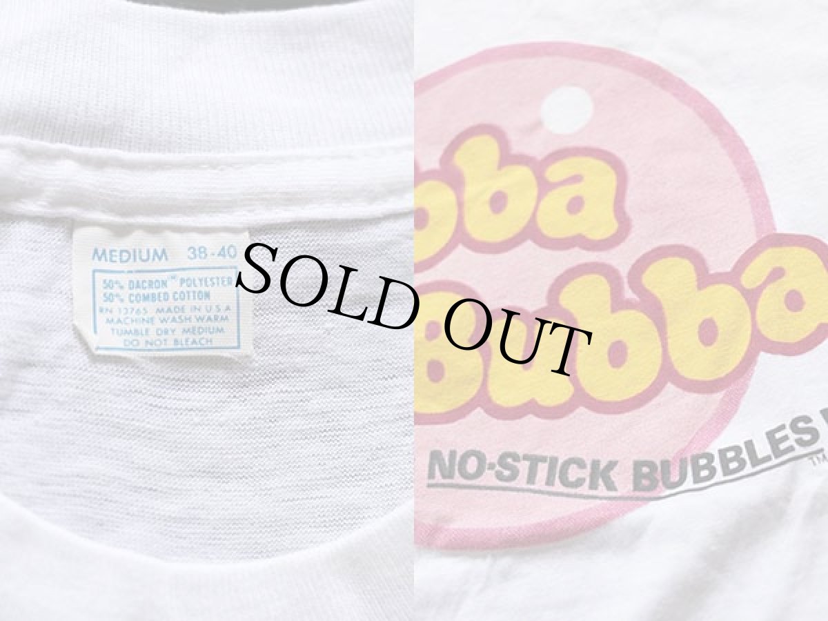 画像3: デッドストック★70s USA製 Hubba Bubba 染み込みプリント Tシャツ 白 M★A (3)
