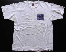 画像2: 90s USA製 EMS 両面プリント コットンTシャツ 杢ライトグレー XL (2)