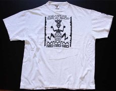 画像2: 90s USA製 MEMPHIS DRUM SHOP コットンTシャツ 杢ホワイト XXL (2)