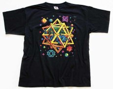 画像2: 90s USA製 M.C.Escherエッシャー Stars カメレオン アート コットンTシャツ 黒 XL (2)