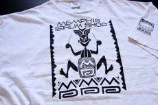 画像1: 90s USA製 MEMPHIS DRUM SHOP コットンTシャツ 杢ホワイト XXL (1)