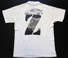 画像3: 80s USA製 JIMMY'Zジミーズ ウッディーワゴン 両面プリント コットンTシャツ 白 L (3)