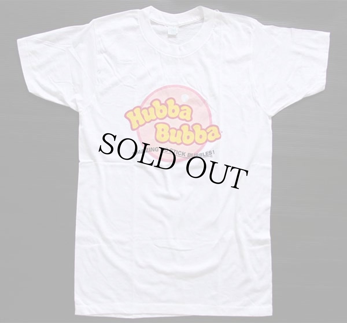 画像2: デッドストック★70s USA製 Hubba Bubba 染み込みプリント Tシャツ 白 M★A (2)
