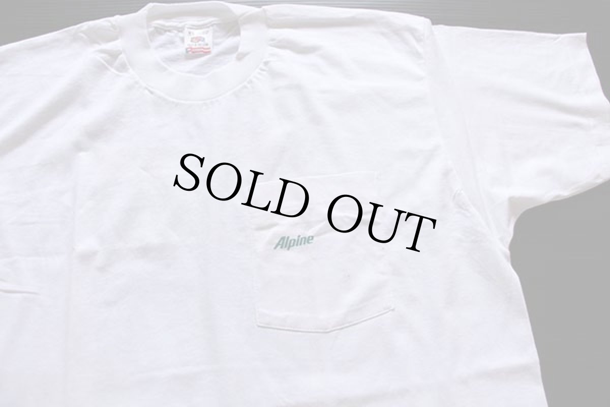 画像3: デッドストック★90s USA製 Alpine 染み込みプリント コットン ポケットTシャツ 白 XL  (3)