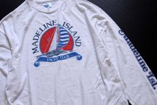 画像2: 80s USA製 Hanes MADELINE ISLAND YACHT CLUB コットン 長袖Tシャツ 白 XL (2)