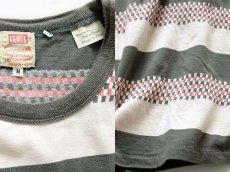 画像3: LVC LEVI'S VINTAGE CLOTHING リーバイス ボーダー 織り柄 コットン ポケットTシャツ M (3)