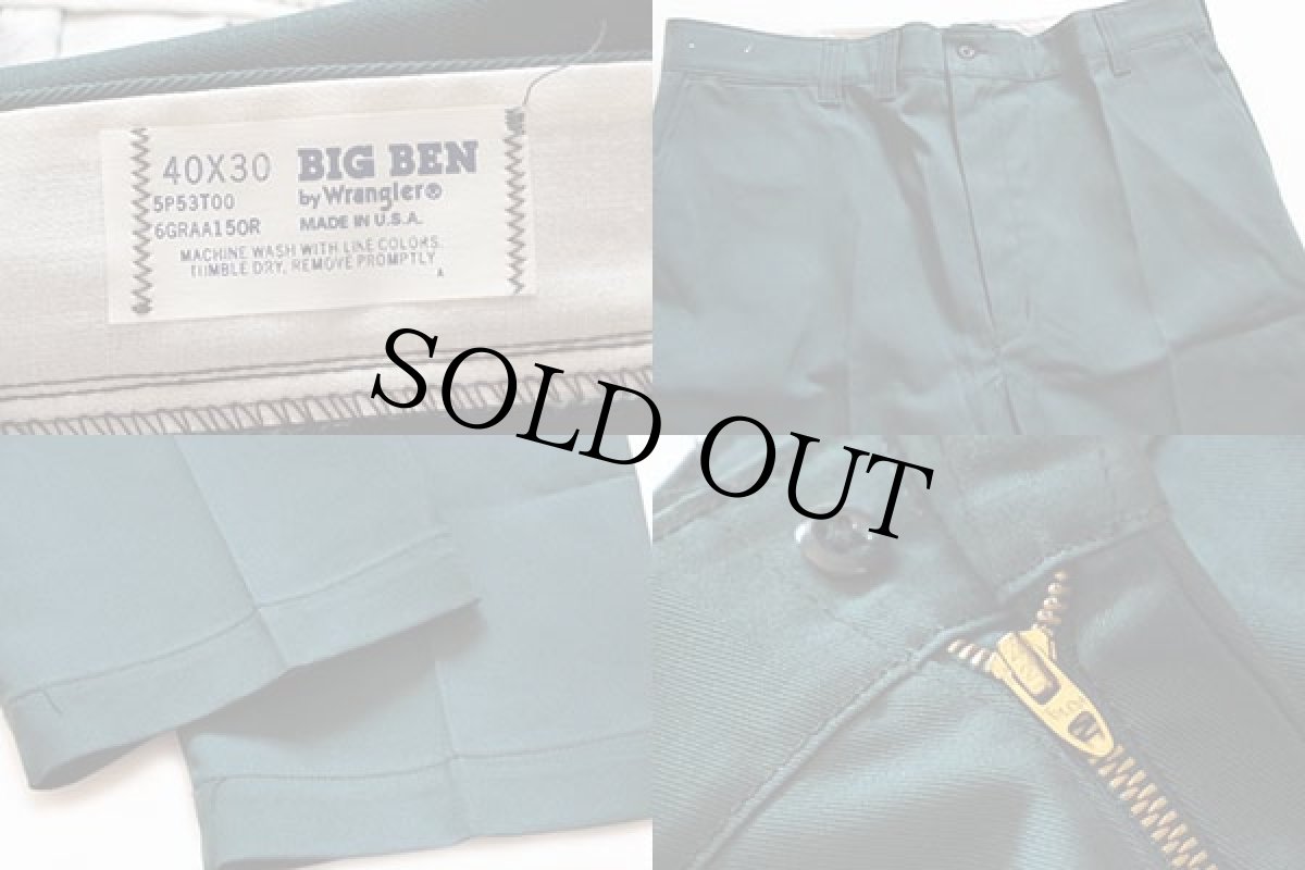 画像3: デッドストック★80s USA製 BIG BEN by Wranglerラングラー ワークパンツ 緑 w40 L30 (3)