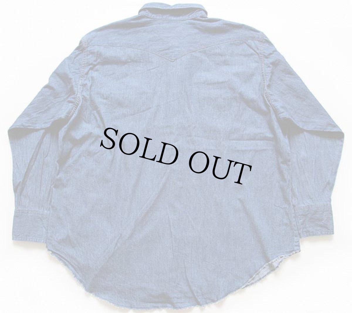 画像2: 70s USA製 Wranglerラングラー 27MW デニム ウエスタンシャツ 19★特大 (2)